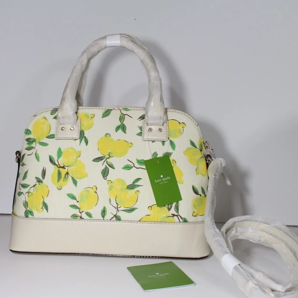 NWT Kate Spade Lemon Printed Dome Satchel
